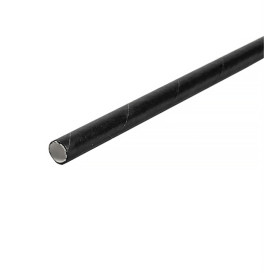 Pajita Recta Papel Negro Enfundada Blanco Ø6mm 21cm (250 Uds)