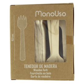 Mini Tenedor de Madera Eco 10,5cm (1.000 Uds)