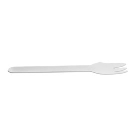 Tenedor de Caña de Azúcar Blanco 16cm (50 Uds)