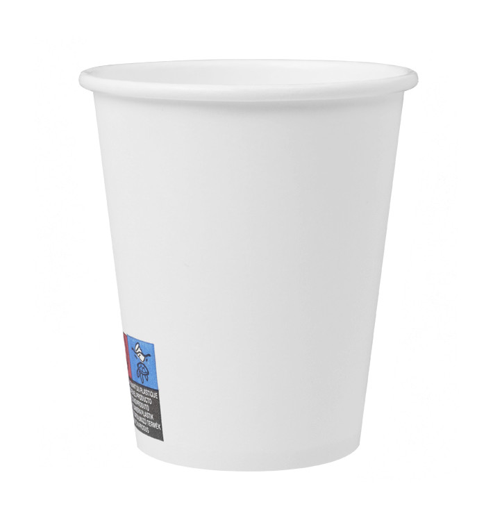 Vaso Cartón Plastic Free 9 Oz/250ml "Colores" Blanco Ø8cm (300 Uds)