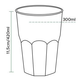 Vaso de Plástico "Frost" Turquesa PP 420ml (20 Uds)