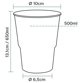 Vaso de Plástico PP Transparente 650ml (50 Uds)