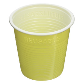 Vaso de Plástico PS Bicolor Amarillo 230 ml (30 Uds)