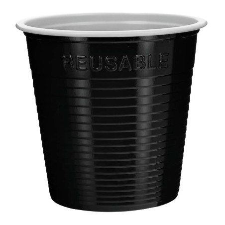 Vaso Reutilizable Económico PS Bicolor Negro 230ml (420 Uds)