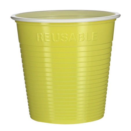 Vaso Reutilizable Económico PS Bicolor Amarillo 160ml (30 Uds)