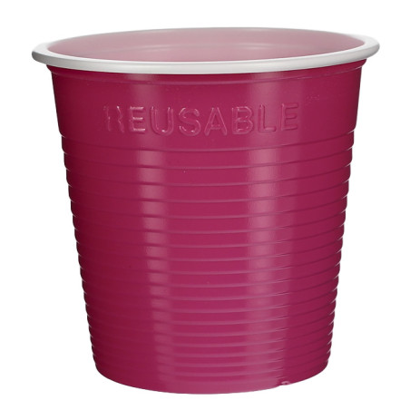 Vaso Reutilizable Económico PS Bicolor Fucsia 160ml (450 Uds)