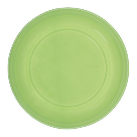 Plato Llano Reutilizable Económico PS Verde Lima Ø22cm (200 Uds)