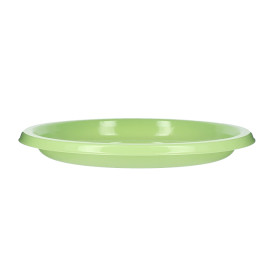 Plato Llano Reutilizable Económico PS Verde Lima Ø22cm (200 Uds)