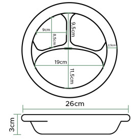 Plato Termico FOAM "Quiet Classic" 3 C. Laminado Blanco Ø260mm (125 Uds)