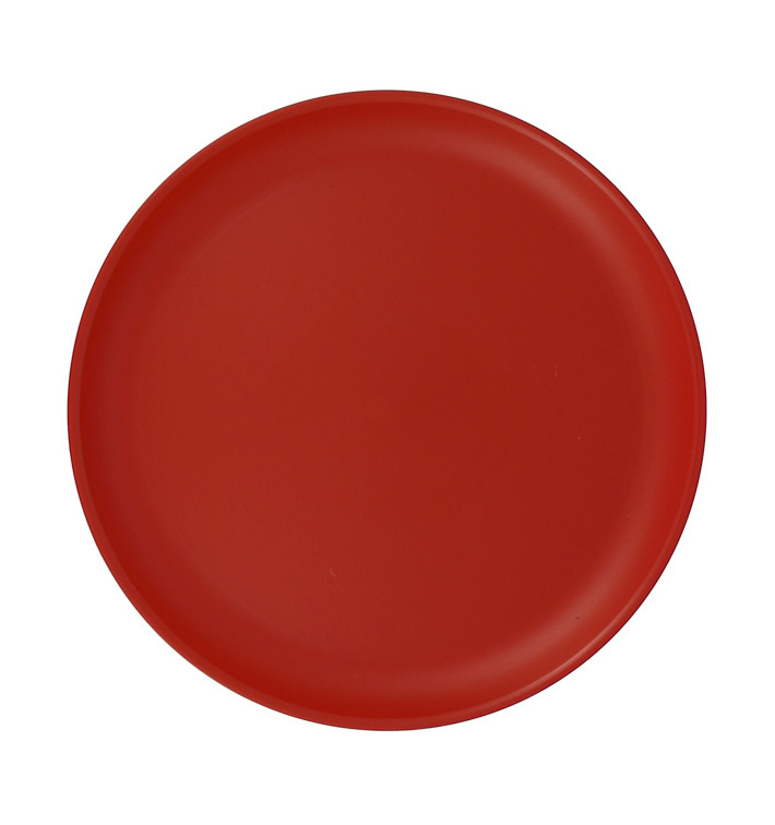 Plato Reutilizable Durable PP Mineral Rojo Ø27,5cm (54 Uds)