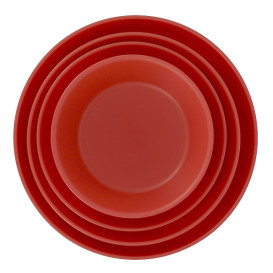 Plato Reutilizable Durable PP Mineral Rojo Ø18cm (54 Uds)