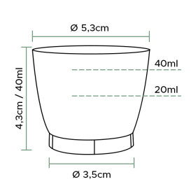 Vaso Inyectado Cool Cup PS 40 ml (50 Uds)