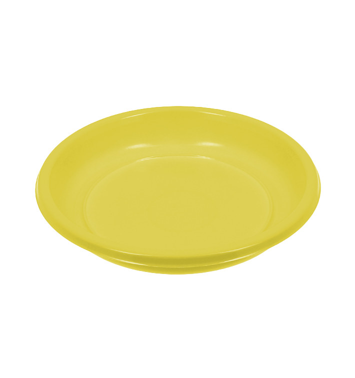 Plato Hondo Reutilizable Económico PS Amarillo Ø20,5cm (25 Uds)