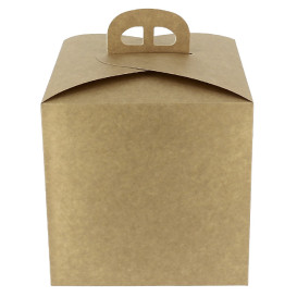 Caja Panettone de Cartón Kraft 500g 18,5x18,5x18,5cm (100 Uds)