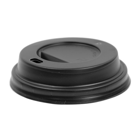 Tapa Travel con Agujero PS para Vaso Cartón 7Oz Negra Ø7,2cm (100 Uds)