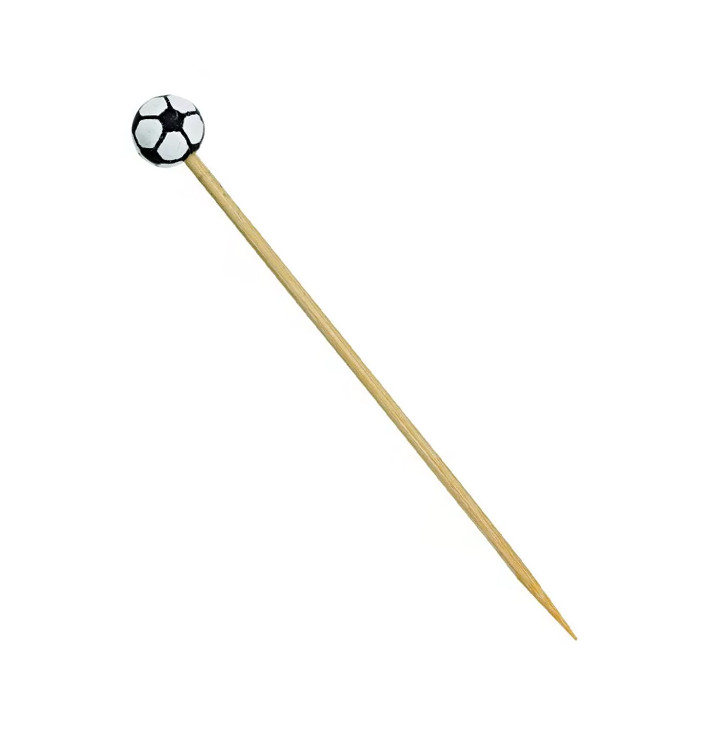 Pinchos de Bambu Decorados Fútbol 120mm (1000 Uds)