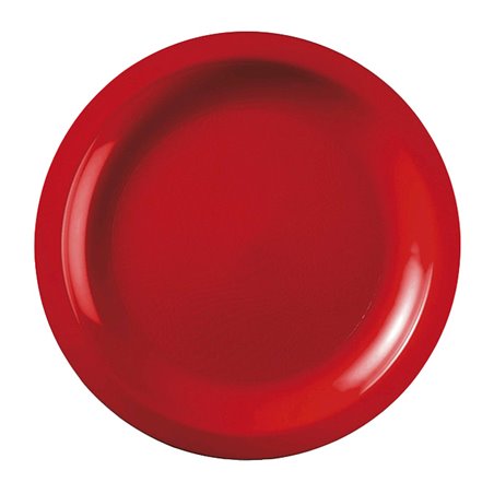 Plato Duro Reutilizable PP Llano Rojo Round Ø18,5cm (50 Uds)