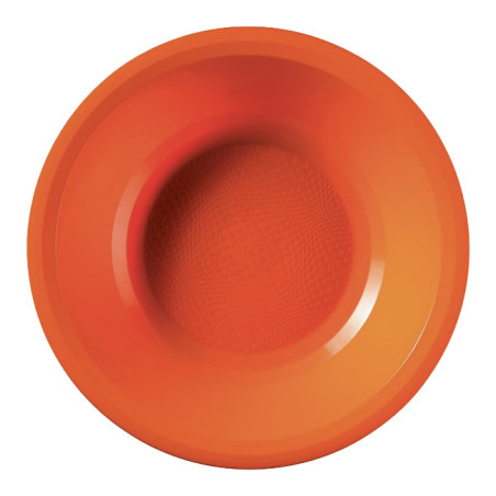 Plato Duro Reutilizable PP Hondo Naranja "Round" Ø19,5cm (600 Uds)