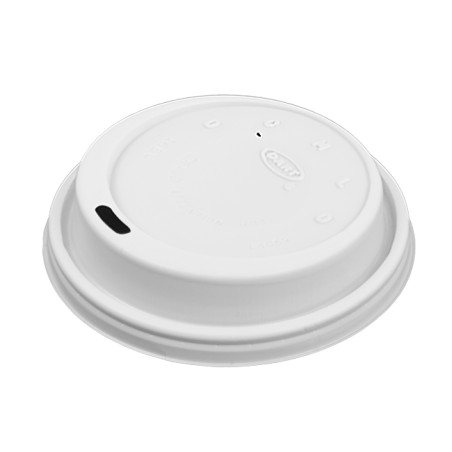 Tapa de Plástico PS "Cappuccino" Blanca Ø9,4cm (100 Uds)