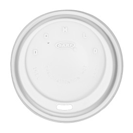 Tapa de Plástico PS "Cappuccino" Blanca Ø9,4cm (100 Uds)