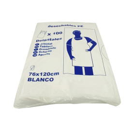 Delantal Polietileno G80 76x120cm Blanco (1000 Uds)