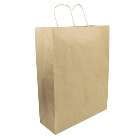 Bolsa Papel Kraft Hawanna con Asas 100g/m² 32+12x41cm (200 Uds)