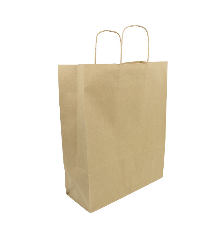 Bolsa Papel Kraft con Asas 100g/m² 32+12x40cm (250 Uds)