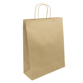 Bolsa Papel Kraft con Asas 100g/m² 32+12x40cm (250 Uds)