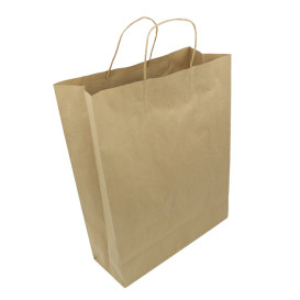 Bolsa Papel Kraft Hawanna con Asas 100g/m² 32+12x41cm (200 Uds)