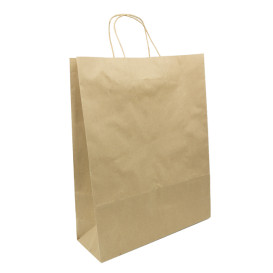 Bolsa Papel Kraft Hawanna con Asas 100g/m² 32+12x41cm (200 Uds)