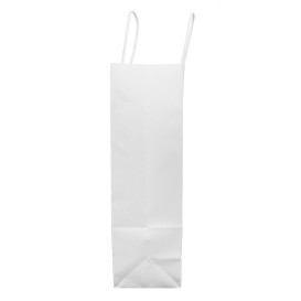 Bolsa Papel Kraft Blanca con Asas 100g/m² 32+12x41cm (200 Uds)