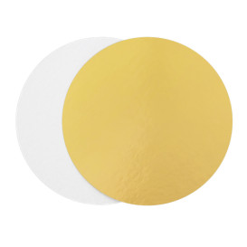 Disco de Cartón Oro y Blanco 180 mm (600 Uds)