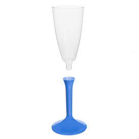 Copa Plástico Cava Pie Azul Mediterráneo 120ml 2P (20 Uds)