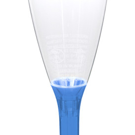 Copa Plástico Cava Pie Azul Transp. 120ml 2P (20 Uds)