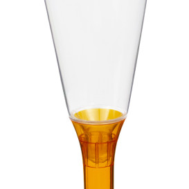 Copa Plástico Cava Pie Naranja Transp. 160ml 2P (20 Uds)