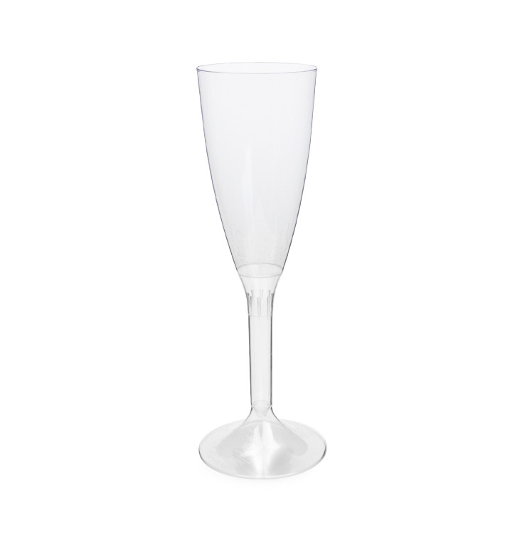 Copa de Plástico Reutilizable 2P Transparente para Cava 120ml (20 Uds)