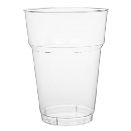 Vaso de Plástico Transparente PS Cristal Cerveza 200ml (40 Uds)