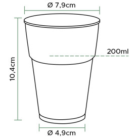 Vaso de Cerveza PS Transparente Cristal 200 ml (1.000 Uds)
