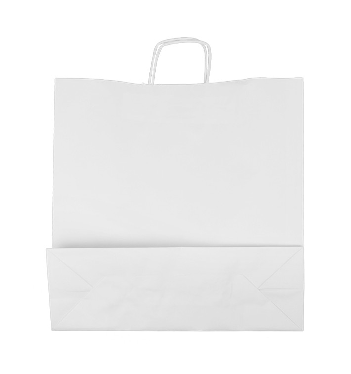 Bolsa Papel Kraft Blanca Con Asas 100g M² 44 15x46cm 200 Uds