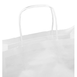 Bolsa Papel Kraft Blanca con Asas 90g/m² 32+16x31cm (250 Uds)