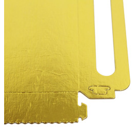 Bandeja Cartón Rectangular Oro Asas 12x19cm (1.000 Uds)
