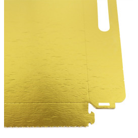 Bandeja Cartón Rectangular Oro Asas 28,5x38,5 cm (100 Uds)