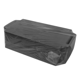 Bandeja Cartón Rectangular Negra Asas 30x12 cm (600 Uds)