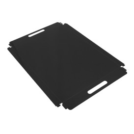 Bandeja Cartón Rectangular Negra Asas 28,5x38,5 cm (200 Uds)