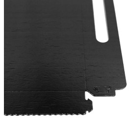 Bandeja Cartón Rectangular Negra Asas 22x28 cm (100 Uds)