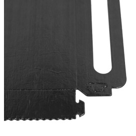 Bandeja Cartón Rectangular Negra Asas 12x19 cm (100 Uds)