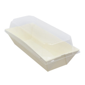 Tapa de Plástico PET para Envase 410ml 19,6x8,6cm (12 Uds)