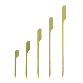 Pinchos de Bambú Decorados "Golf" Verde Natural 12cm (50 Uds)