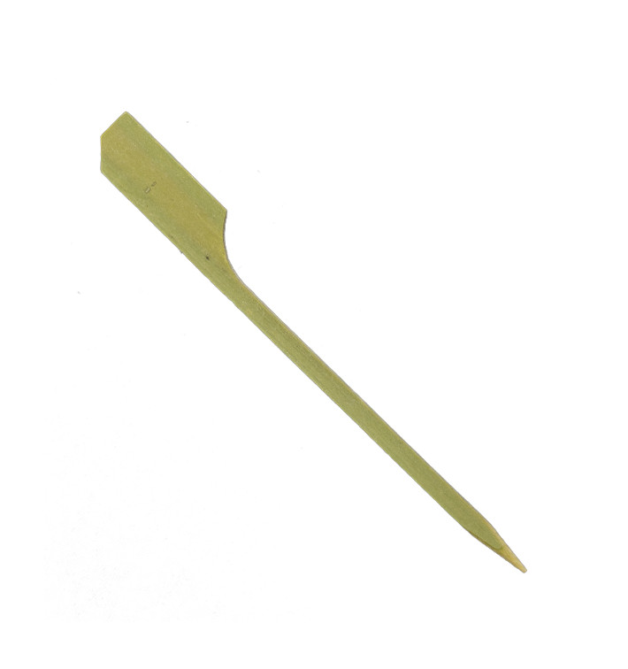 Pinchos de Bambú Decorados "Golf" Verde Natural 9cm (100 Uds)