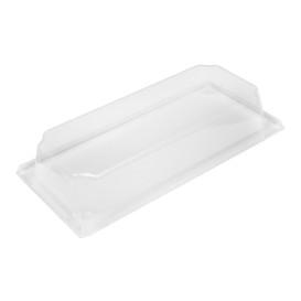 Tapa de Plástico PET para Envase 410ml 19,6x8,6cm (12 Uds)